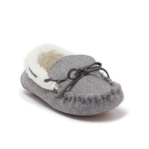 Stride Rite Gray Sherpa Lined Gabriel Wool Moccasins Kids Size 11/12